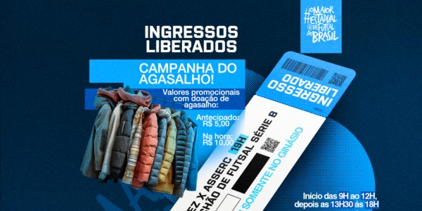 📢 VÉLEZ CAMAQUÃ x ASSERC – INGRESSOS À VENDA COM PROMO EM PROL DA CAMPANHA DO AGASALHO
