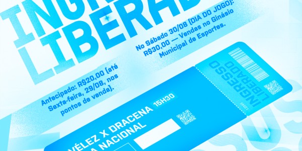 Ingressos a venda para o jogo contra o Dracena 